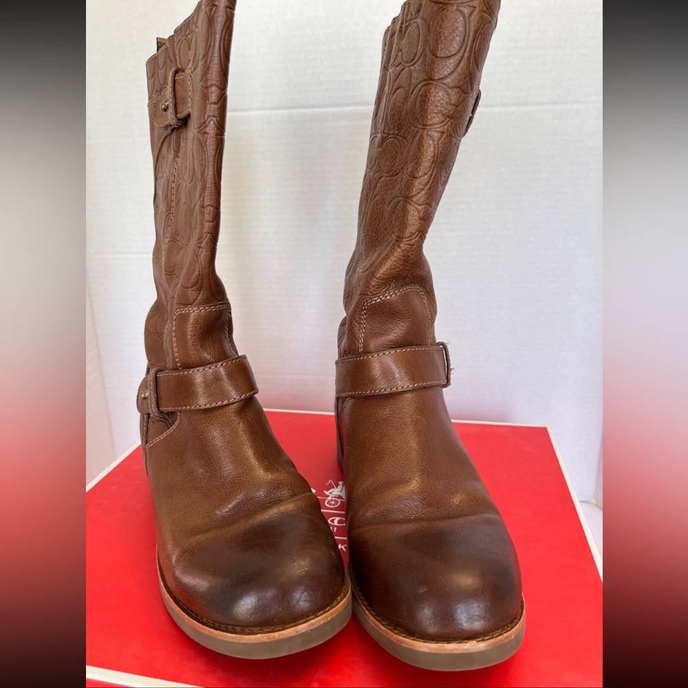 Coach Virginia Womens Leather Mid-calf Boots